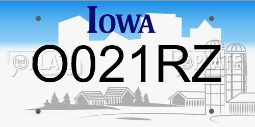 O021RZ Iowa License Plate