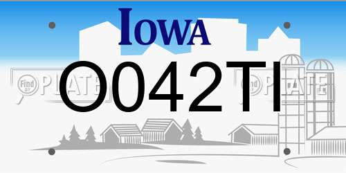 O042TI Iowa License Plate