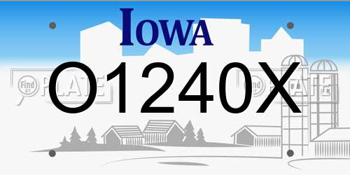 O1240X Iowa License Plate
