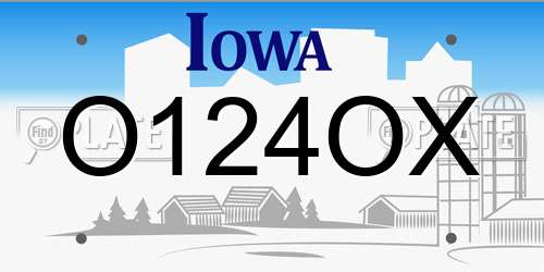 O124OX Iowa License Plate