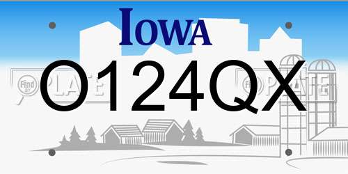 O124QX Iowa License Plate