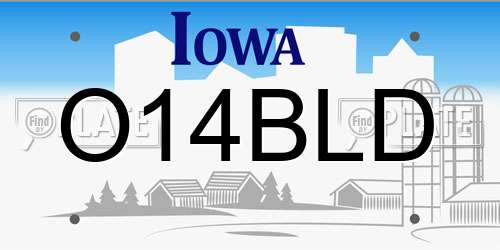 O14BLD Iowa License Plate