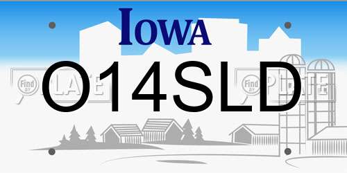 O14SLD Iowa License Plate