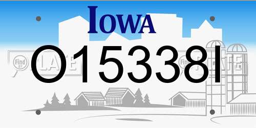 O15338I Iowa License Plate