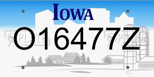 O16477Z Iowa License Plate
