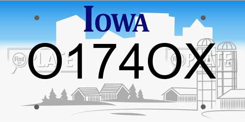 O174OX Iowa License Plate