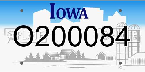 O200084 Iowa License Plate