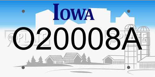 O20008A Iowa License Plate