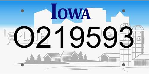 O219593 Iowa License Plate