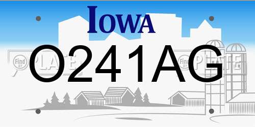 O241AG Iowa License Plate
