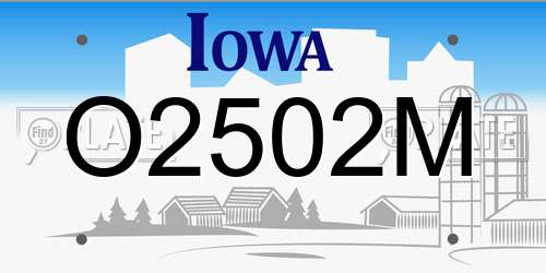 O2502M Iowa License Plate
