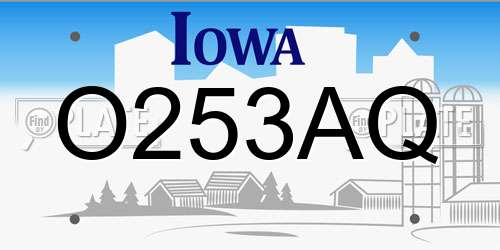 O253AQ Iowa License Plate