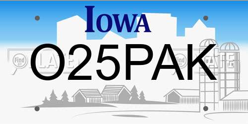 O25PAK Iowa License Plate