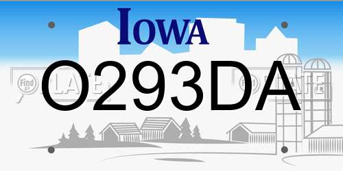 O293DA Iowa License Plate