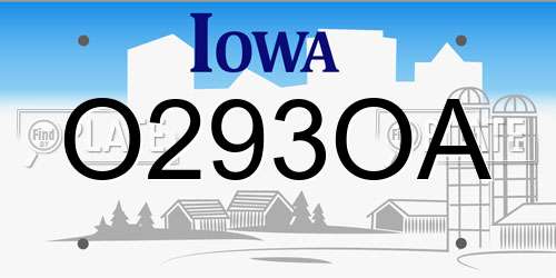 O293OA Iowa License Plate