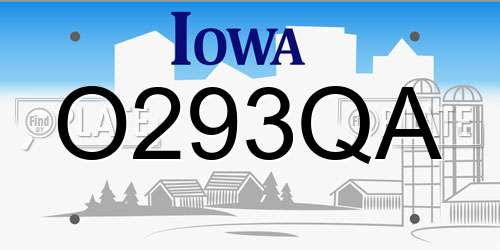 O293QA Iowa License Plate