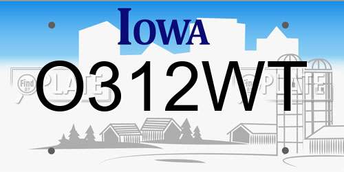 O312WT Iowa License Plate