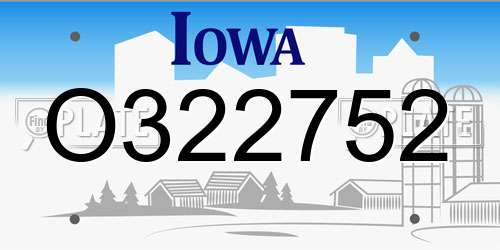O322752 Iowa License Plate