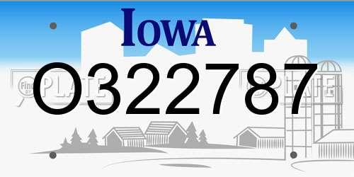 O322787 Iowa License Plate