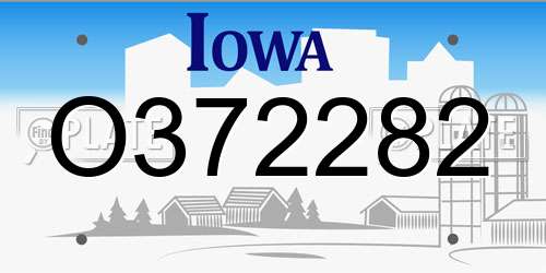 O372282 Iowa License Plate