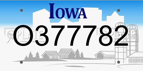 O377782 Iowa License Plate