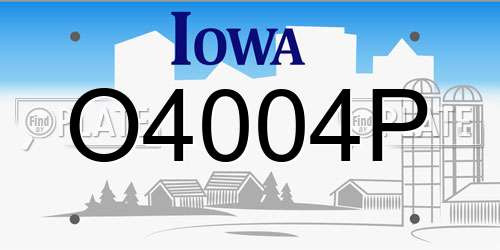 O4004P Iowa License Plate