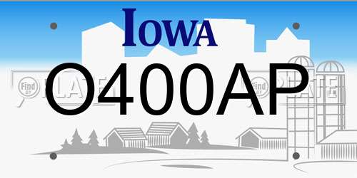 O400AP Iowa License Plate