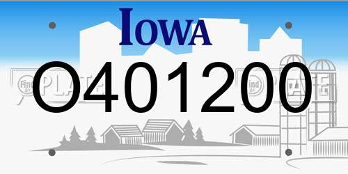 O401200 Iowa License Plate
