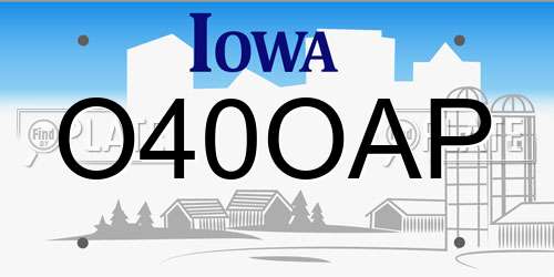 O40OAP Iowa License Plate