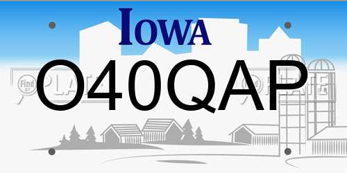O40QAP Iowa License Plate