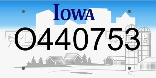 O440753 Iowa License Plate