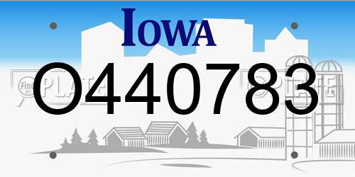 O440783 Iowa License Plate
