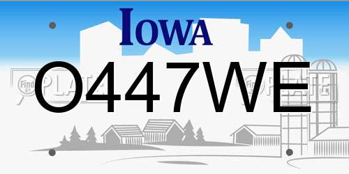 O447WE Iowa License Plate