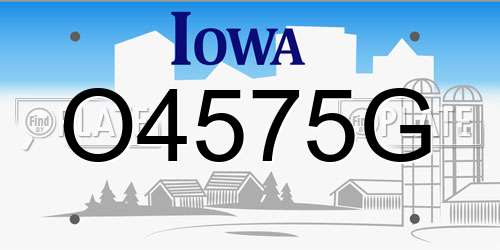 O4575G Iowa License Plate