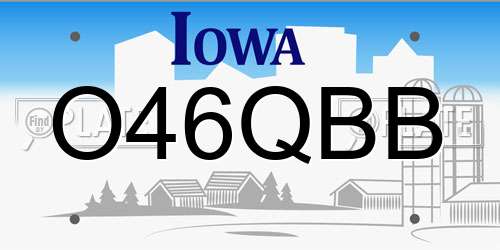 O46QBB Iowa License Plate