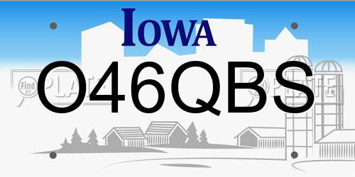 O46QBS Iowa License Plate
