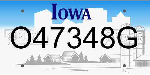 O47348G Iowa License Plate