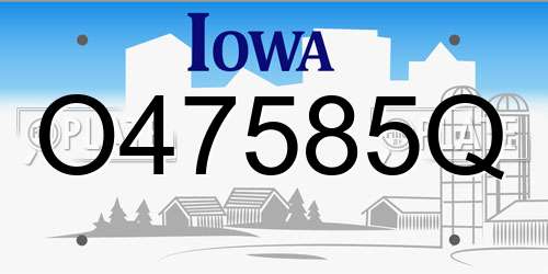 O47585Q Iowa License Plate