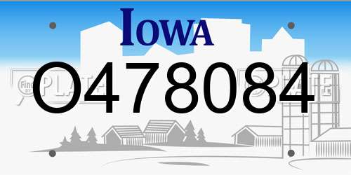 O478084 Iowa License Plate