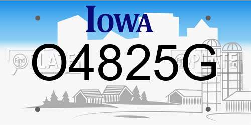 O4825G Iowa License Plate