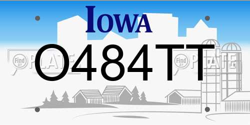 O484TT Iowa License Plate