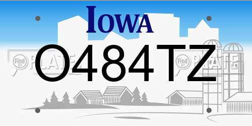 O484TZ Iowa License Plate