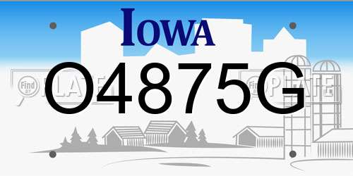 O4875G Iowa License Plate