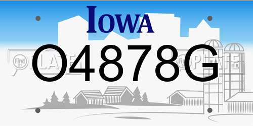 O4878G Iowa License Plate