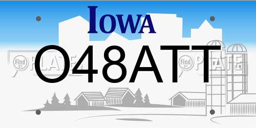 O48ATT Iowa License Plate