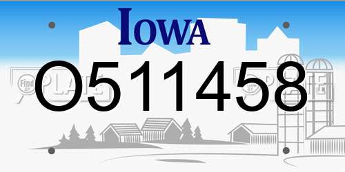 O511458 Iowa License Plate