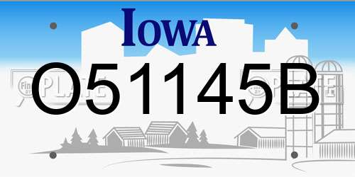 O51145B Iowa License Plate