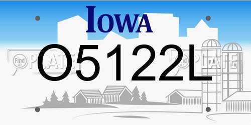 O5122L Iowa License Plate
