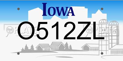 O512ZL Iowa License Plate