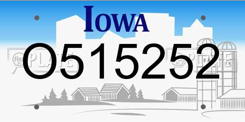 O515252 Iowa License Plate